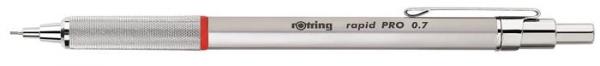 Mechanická ceruzka, 0,7 mm, ROTRING "Rapid Pro", strieborná