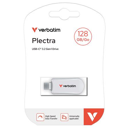 USB kľúč, 128GB, USB-C 3.2 Gen1, VERBATIM "Plectra", biely 4