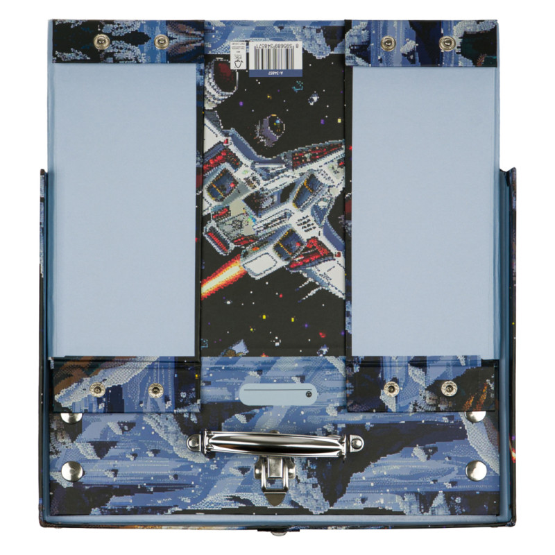 BAAGL Skladací školský kufrík Pixel Space s kovaním 3