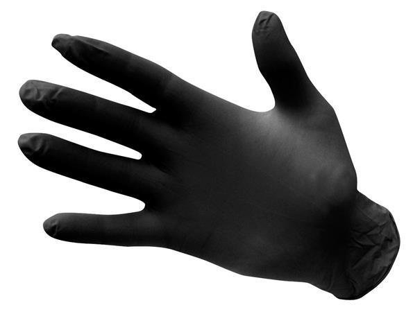 . Ochranné rukavice, jednorazové, nitril, veľkosť: M, nepudrované, čierne