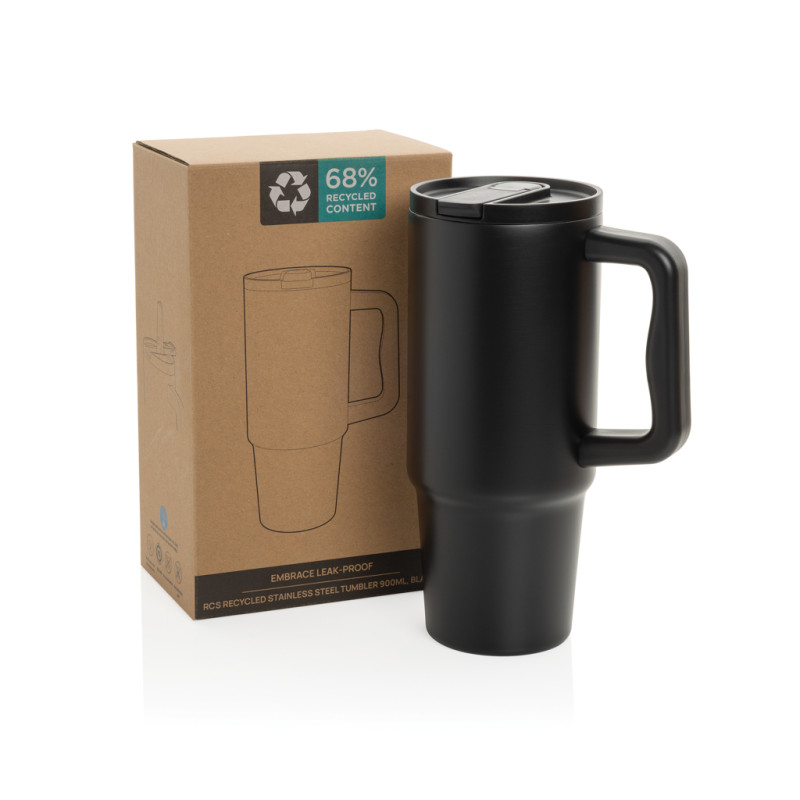 Embrace nepretekajúci tumbler z recykl. nerez. ocele 900ml čierna 7