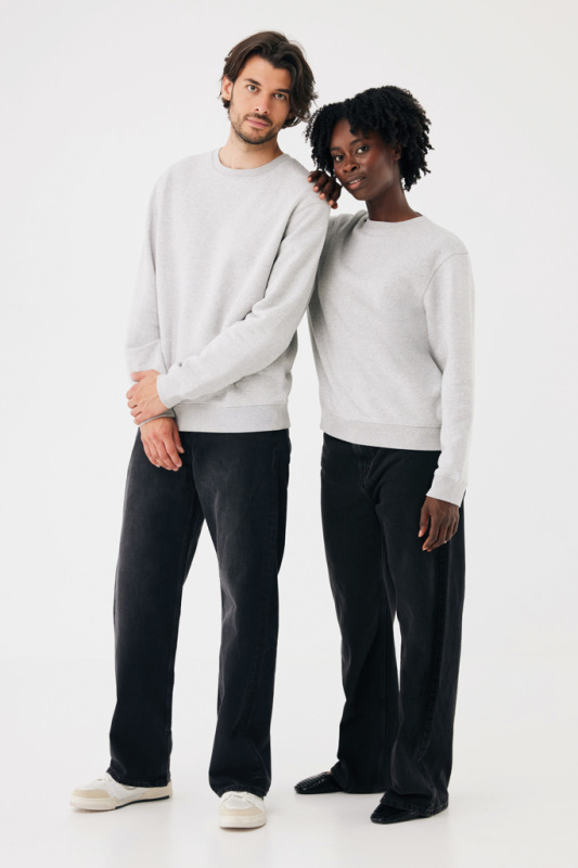 IQONIQ Toria Unisex mikina s okrúhl. výstrihom z rec. bavlny light heather grey XXS 16