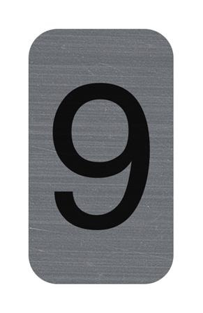 Informačná tabuľka, samolepiaca, 2,5x4,4 cm, hliníkový vzhľad, EXACOMPTA, č. 9 1