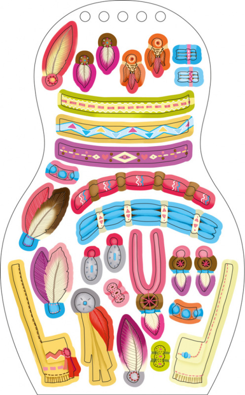 Obliekame indiánske bábiky APONI – Maľovanky 7