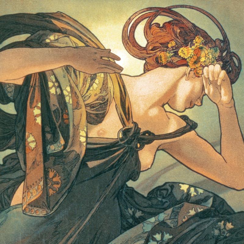 NOTIQUE Poznámkový kalendár Alfons Mucha 2025, 30 x 30 cm