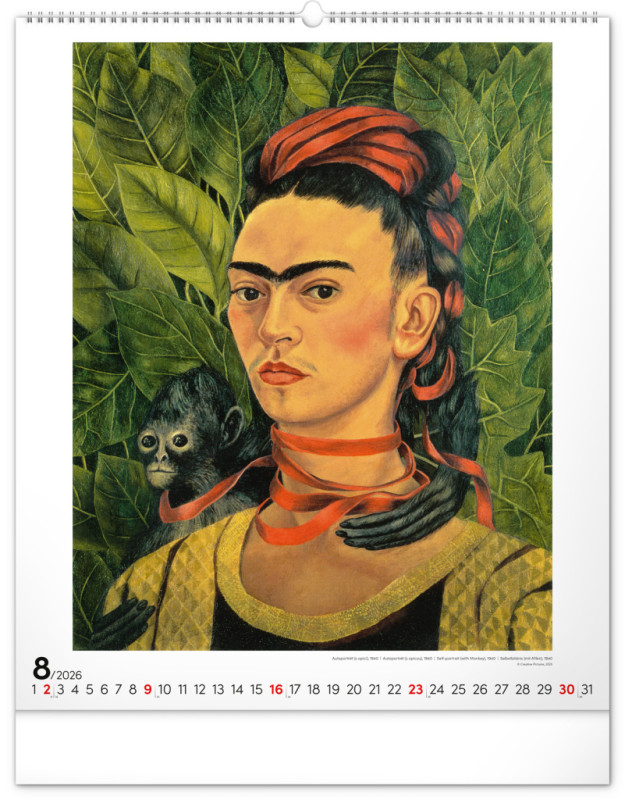NOTIQUE Nástenný kalendár Frida Kahlo 2026, 48 x 56 cm 8