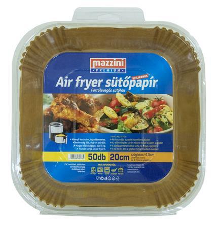 Papier na pečenie, silikónový, pre Air Fryer, štvorcový, 20 cm, 50 ks, MAZZINI "Premium"