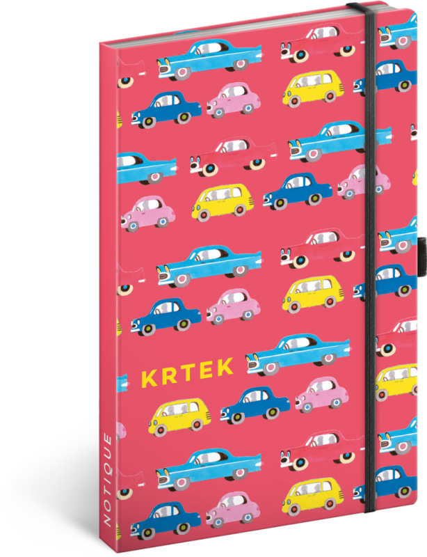NOTIQUE Notes Krtko Autá, linajkovaný, 13 x 21 cm
