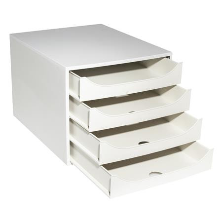 Úložný box na dokumenty, plastový, 4-zásuvkový, EXACOMPTA "Ecobox Office", sivá-sivá 4