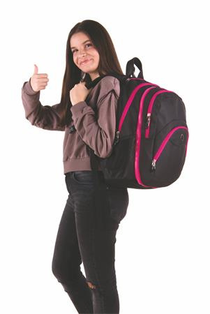 Batoh, 2v1, s priehradkou na notebook a audio konektorom, PULSE "Teens", ružová-čierna 6