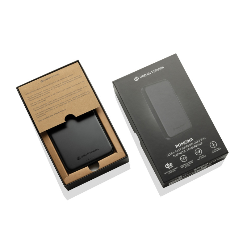 Urban Vitamin Pomona 5000 mAh Qi2.2 25W magnet. powerbanka čierna 2