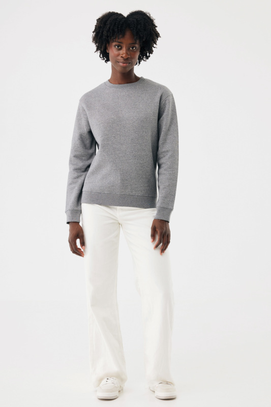 IQONIQ Toria Unisex mikina s okrúhl. výstrihom z rec. bavlny light heather anthracite XS 5