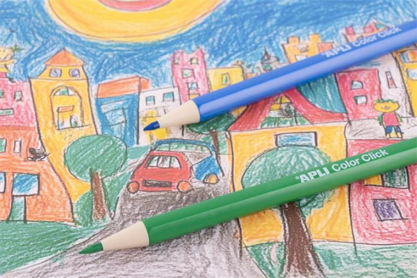 Sada farebných náplňových ceruziek, stojan, APLI "Color Click", 12 rôznych farieb, 12 sád 5