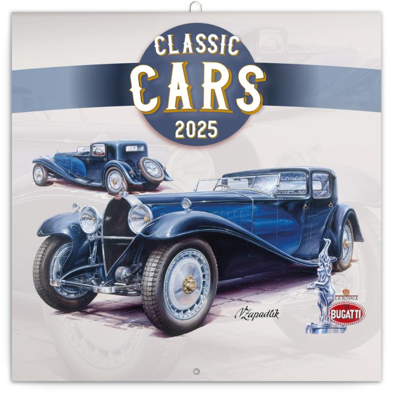 NOTIQUE Poznámkový kalendár Classic Cars – Václav Zapadlík, 2025, 30 x 30 cm