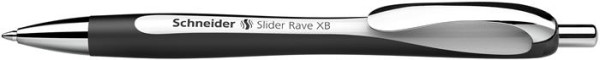 Guľôčkové pero, 0,7 mm, tlačidlové, SCHNEIDER "Slider Rave XB", čierno-biele, modré 2