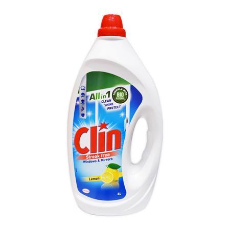 Čistiaci prostriedok na okná, 4 l, náhradná náplň, CLIN, citrón