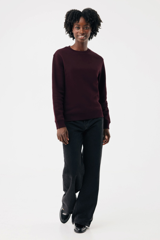 IQONIQ Toria Unisex mikina s okrúhl. výstrihom z rec. bavlny merlot S 11
