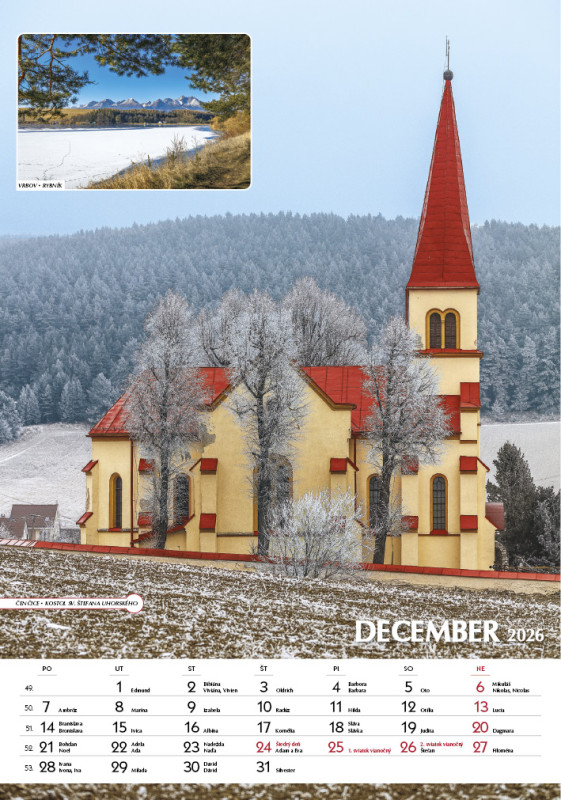 Nástenný kalendár Spoznávame Slovensko 2026 12