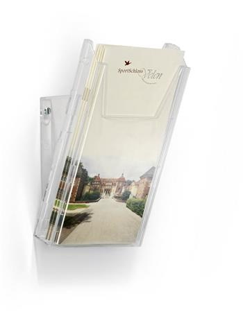 Stojan na prospekty, stolový a nástenný, stojatý, 1/3 A4, DURABLE "COMBIBOXX® M", priehľad 2