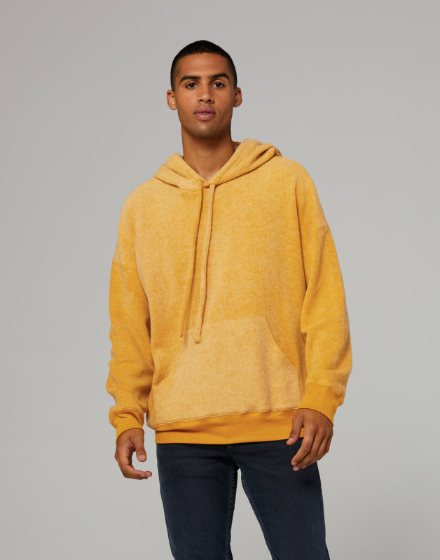 Unisex semišový fleece kapucňou