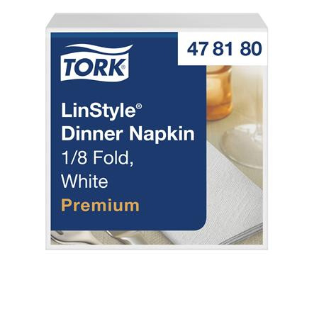 Servítky, priemyselne kompostovateľné, 1/8 ohyb, 1-vrstvové, 39x39 cm, Premium, TORK "LinS 1
