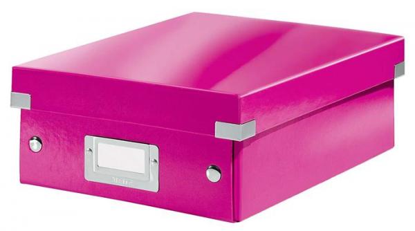 Odkladacia škatuľa, organizačná, laminovaný kartón, veľkosť: S, LEITZ "Click&Store", ružov