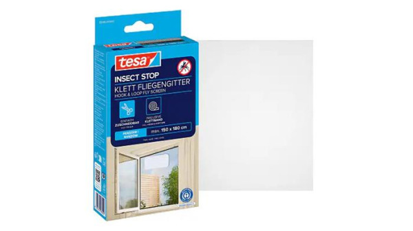 Sieťka na okno, proti hmyzu, suchý zips, 1,5 x 1,8 m, TESA® "Insect Stop", biela 1