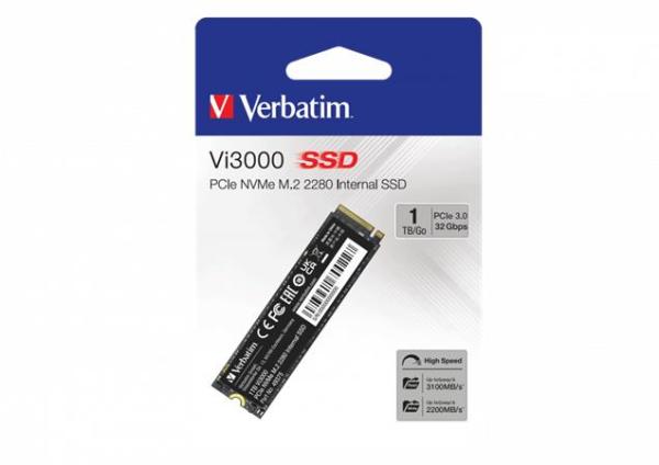 SSD (vnútorná pamäť), 1TB, PCIe NVMe M2, 3300/1300 MB/s, VERBATIM "Vi3000"
