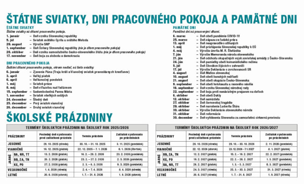 Stolový kalendár Pracovný kalendár riadkový 2026 2