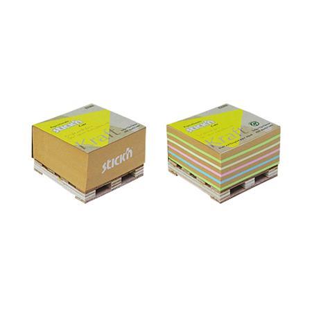 Samolepiaci poznámkový blok, 76x76 mm, 400 listov, mini paleta, STICK N "Kraft Cube", mix