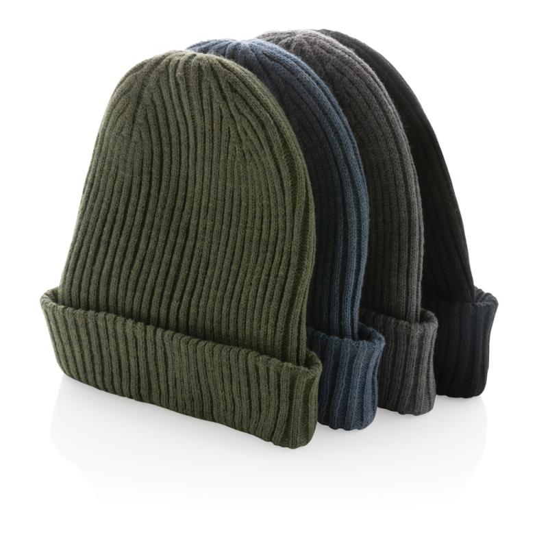 Dvojito pletená beanie čapica Impact z Polylana® AWARE™ čierna 7