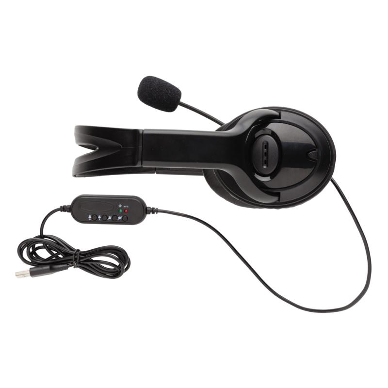 Kancelársky headset s mikrofónom čierna 3