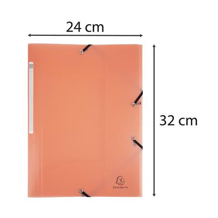 Doska s gumičkou, PP, A4, EXACOMPTA "Chromaline Pastel", koralová 3