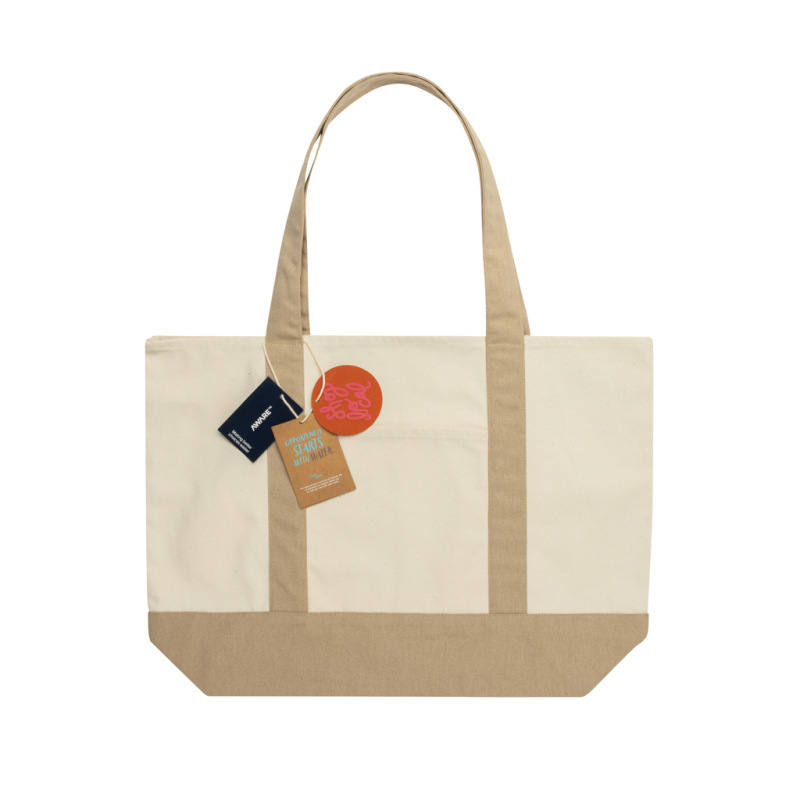SHOP LOCAL AWARE™ recyklovaná bavlnená taška tote s gramážou off white 2
