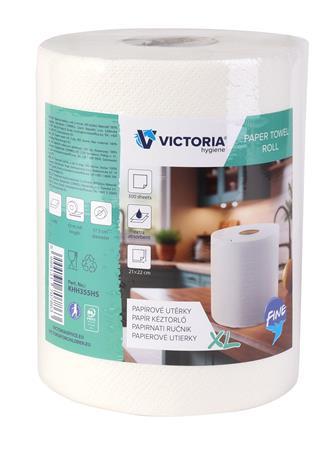 Papierové utierky, kotúčové, 2-vrstvové, 350 listov, VICTORIA HYGIENE "Fine XL"