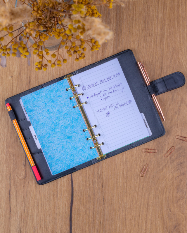NOTIQUE Refill – Týždenný krúžkový diár s vymeniteľnými listami 2027, čierny, 12,5 x 19 cm 7