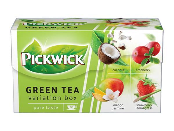 Zelený čaj, 20x1,5 g, PICKWICK "Ovocné variácie zeleného čaju", kokos, brusnica, jahoda-ci