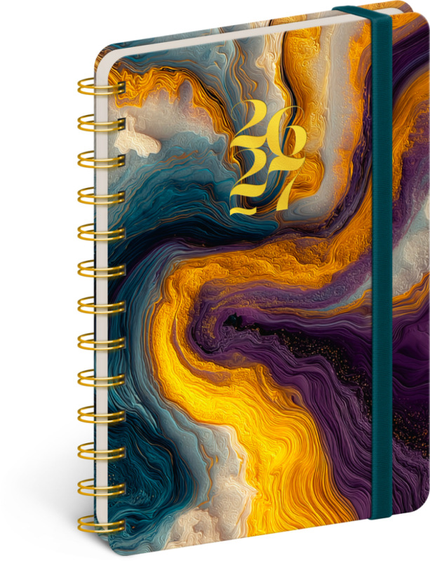 NOTIQUE Špirálový 18-mesačný diár Petito – Farebný achát 2026/2027, 13 x 18 cm