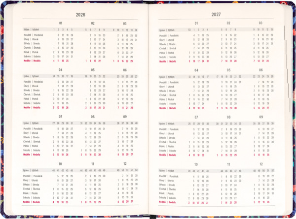 NOTIQUE 18-mesačný diár Petito – Flóra 2026/2027, 11 x 16 cm 2