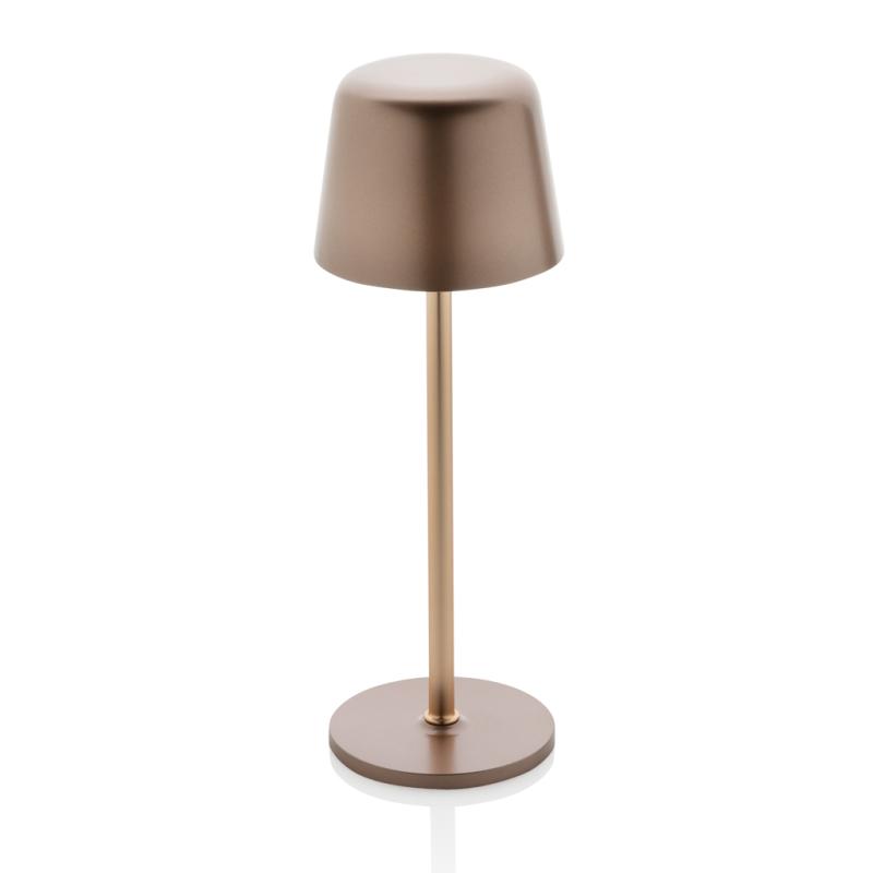 USB dobíjateľná stolná lampa Zenic z RCS recykl. plastu bronz 1