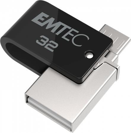 USB kľúč, 32GB, USB 2.0, USB-A/microUSB, EMTEC "T260B Mobile&Go"