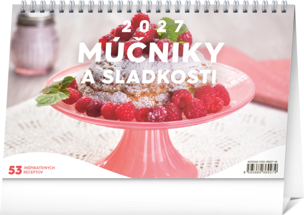 NOTIQUE Stolový kalendár Múčniky a sladkosti 2027, 23,1 x 14,5 cm