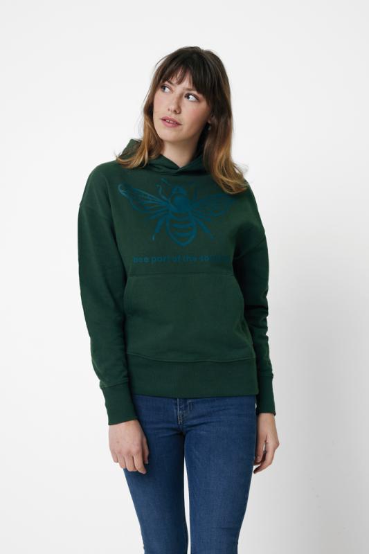 Mikina s kapucňou Iqoniq Yoho relaxed fit z recykl. bavlny forest green XXXL 5