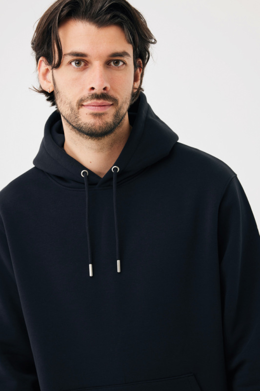 IQONIQ Joshua Unisex mikina s kapucňou z rec. bavlny čierna XS 11