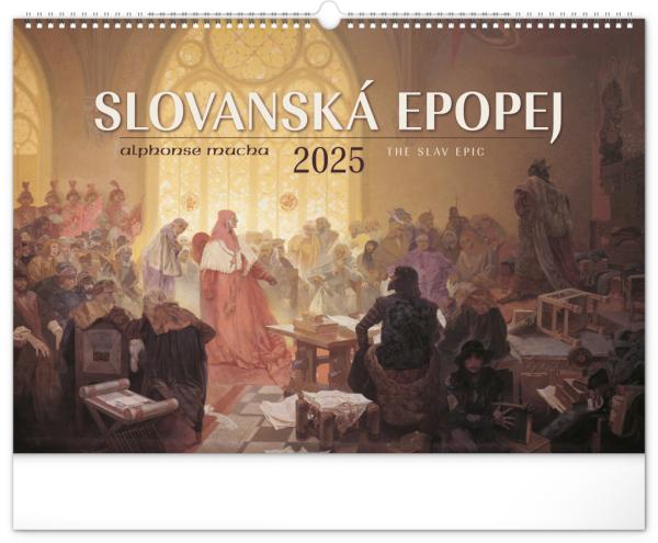 NOTIQUE Nástenný kalendár Slovanská epopeja – Alfons Mucha 2025, 48 x 33 cm