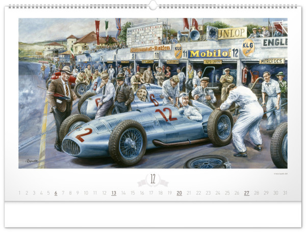 NOTIQUE Nástenný kalendár Oldtimers – Václav Zapadlík 2026, 64 x 42 cm 12