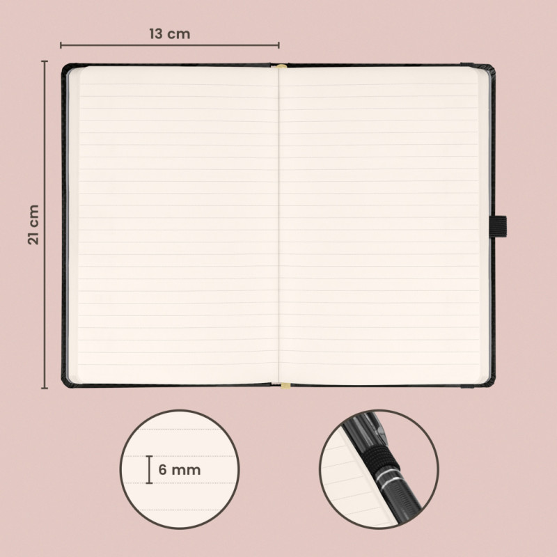 NOTIQUE Notes Elegantný, linajkovaný, 13 x 21 cm 2