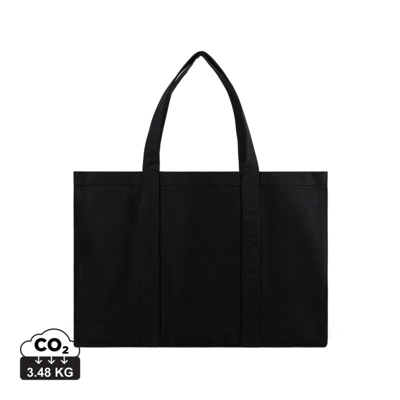 Maxi tote bag VINGA Hilo z recykl. canvas AWARE™ čierna