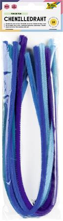 Žinilkové drôtiky, 50 cm, FOLIA "Colour Tone Mix", 10 odtieňov modrej farby 1