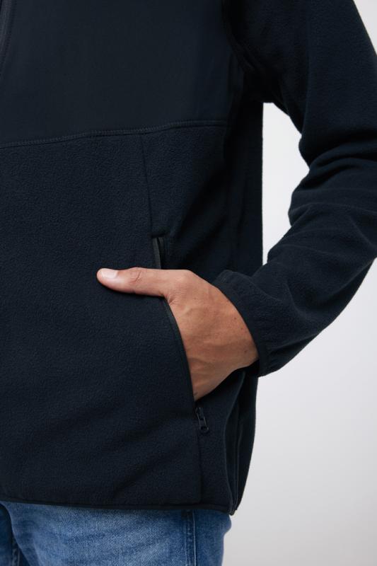 Micro fleece bunda na zips Iqoniq Talung z rec. polyesteru čierna XXL 14